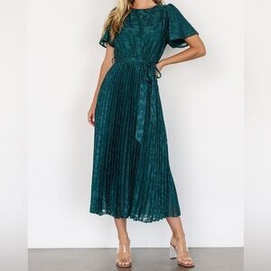 Baltic Born Mindy Pleated emerald dress